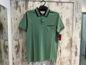T5S1506014 Thomas Cook Mens Ben Tailored 1 Pocket S/S Polo Sage
