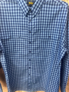 BS70292_CTRB Bisley Mens L/S Shirt Medium Check Blue