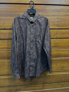 MTW1105819 Cinch Mens L/S Shirt Brown Paisley