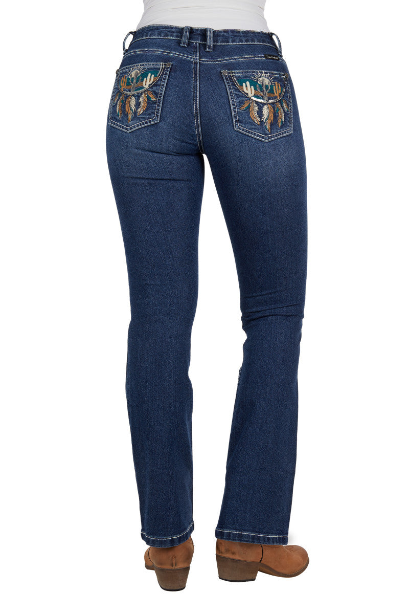 PCP2211938 Pure Western Ladies Alba Bootcut 32" Leg Jean Indigo