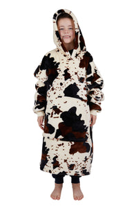 PCP7920SNU Kids Pure Western Cow Snuggle Hoodie Multi