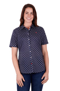 T3S2114098 Thomas Cook Ladies Josie S/S Shirt Navy Spot