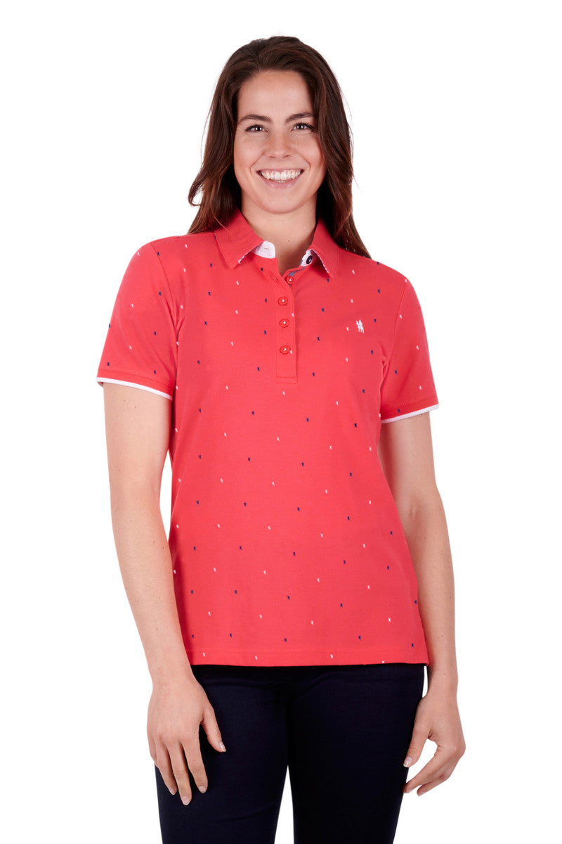 T3S2523083 Thomas Cook Ladies Cady S/S Polo Watermelon