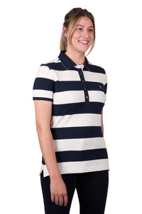 TCP2501053 Thomas Cook Rachel Stripe S/S Polo White/Dark Navy