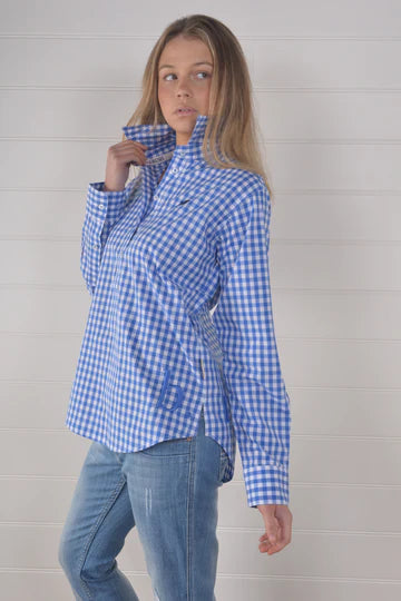 W03D-3004-COB Bullrush Seascape Blair Gingham Shirt Cobalt