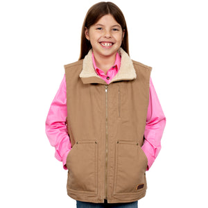 BWOV2200 Just Country Junior Diamantina Sherpa Vest Khaki