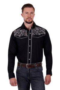 X3S1113985 Wrangler Mens Campbell Embroidered L/S Shirt