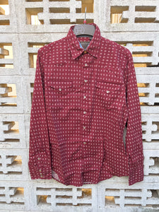 03-001-0064-0311 Roper Mens West Made Collection LS Shirt Print Red