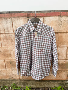 3-01-278-2092 Roper Mens Amarillo Collection LS Shirt Plaid Grey