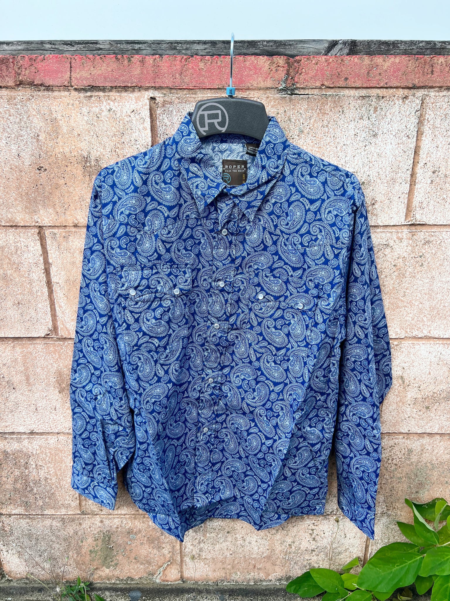 03-001-0064-4012 Roper Boys West Made Collection LS Shirt Blue