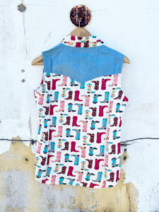 03-052-0590-0455 Roper Ladies Five Star Collection Sleeveless Shirt Print Multi