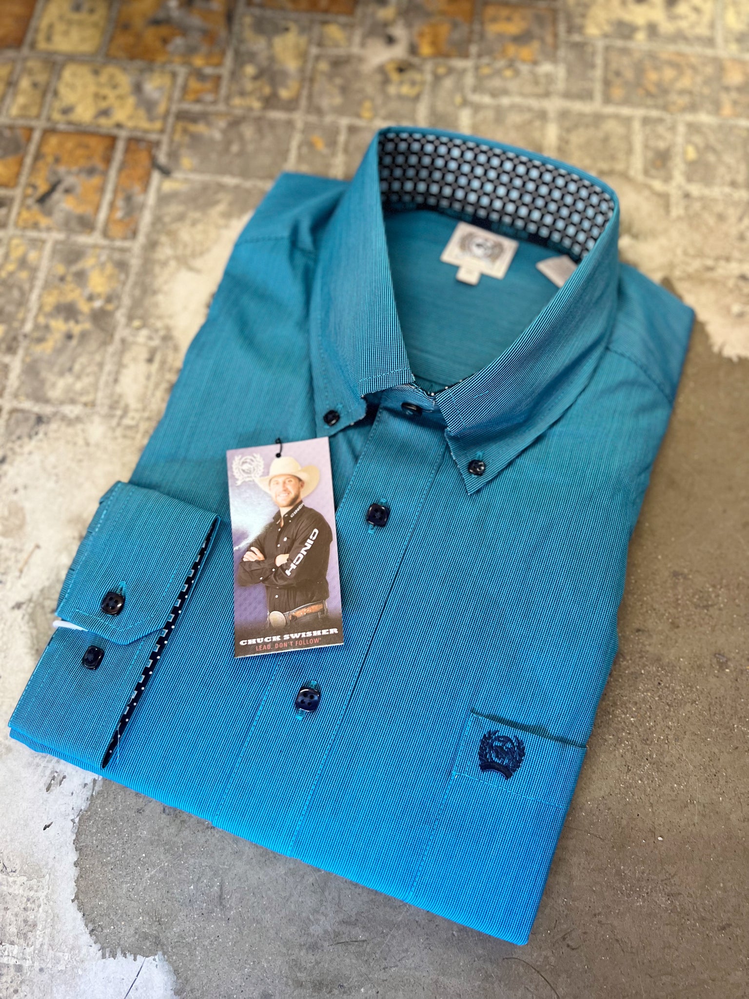 MTW1105564 Cinch Mens L/S Shirt Turquoise