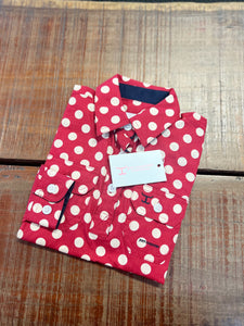 GWLS2333 Just Country Girls Harper Half Button Print Workshirt Crimson Spots