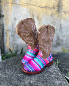 09-018-1901-3115 Roper Kids Glitter Serape Boots Serape/Tan