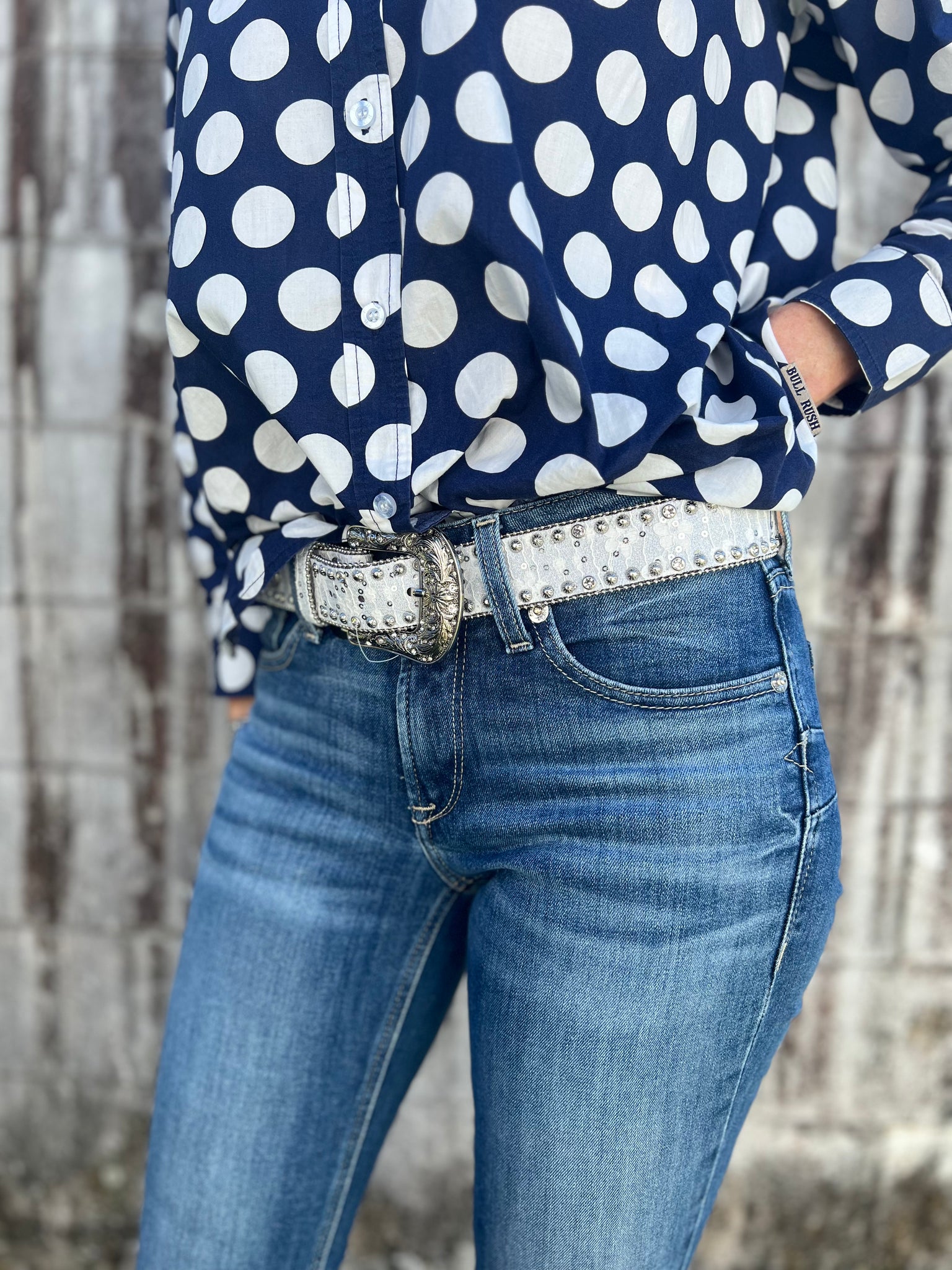 P3S2912BLT Pure Western Ladies Lisa Belt Silver