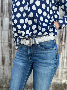 P3S2912BLT Pure Western Ladies Lisa Belt Silver