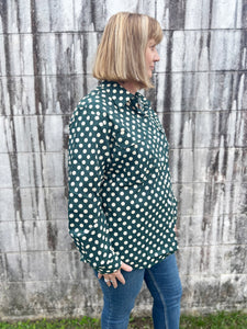 WWLS2335 Just Country Ladies Abbey Full Button Print Workshirt Forest Spots