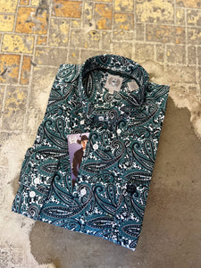 MTW1105560 Cinch Mens L/S Shirt Teal Paisley