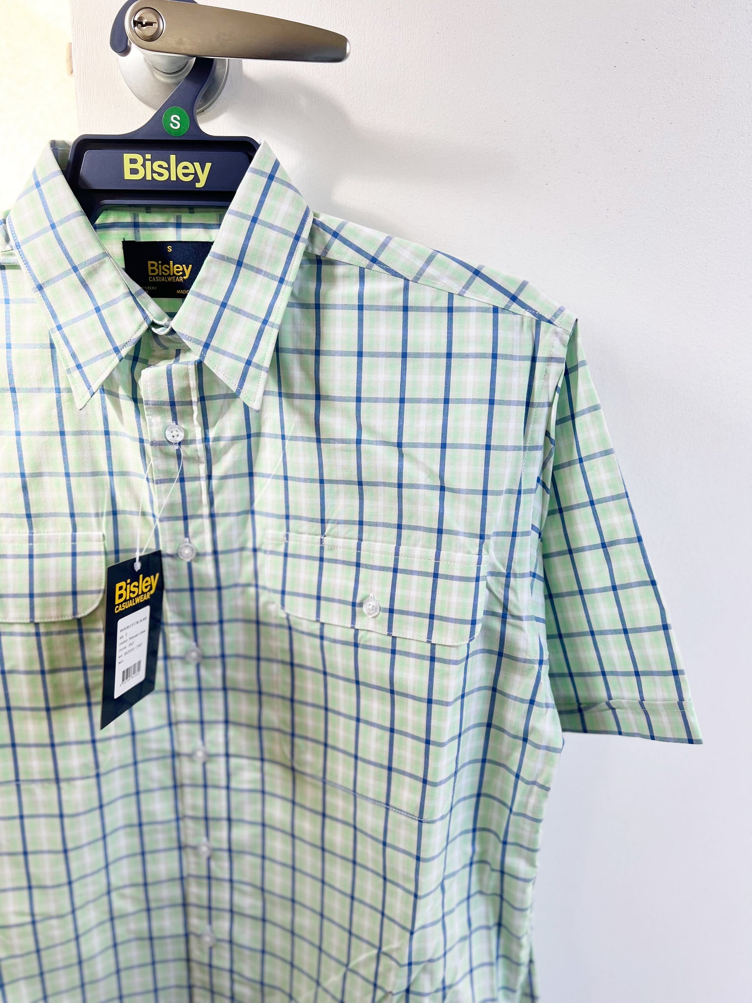 BS20269_CSMT Bisley Mens S/S Shirt Green Check