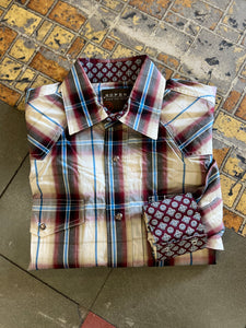 3-01-278-7032 Roper Mens Amarillo Collection LS Shirt Plaid Red