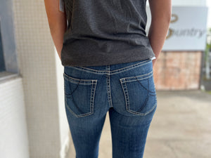 10018357 Ariat Ladies REAL Mid Rise Skinny Stretch Jean Outseam Ella Celestial