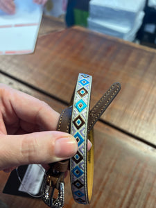 P3S2995BND Pure Western Alex Hat Band Tan/Blue