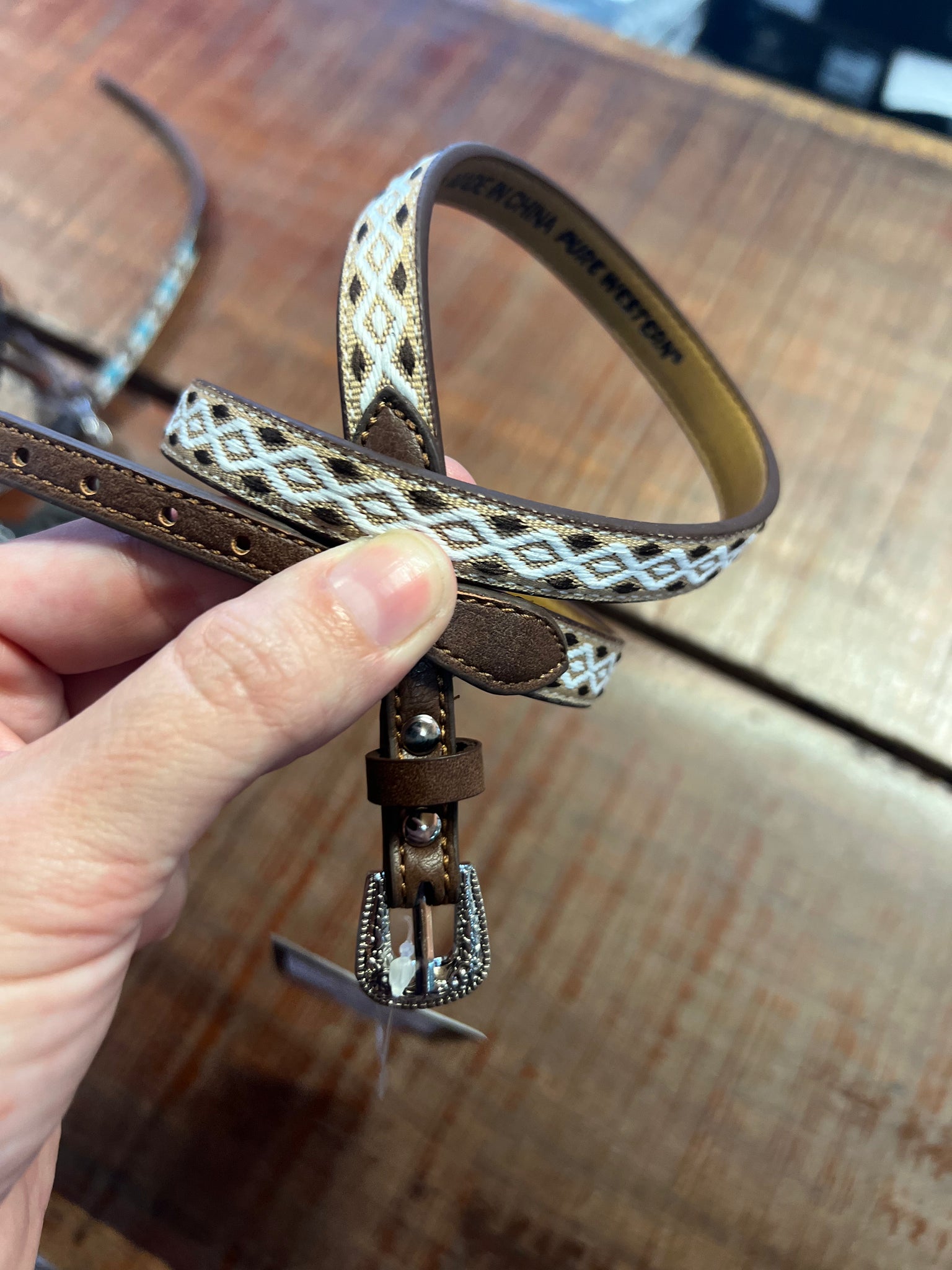 P3S2994BND Pure Western Drew Hat Band Tan/Natural