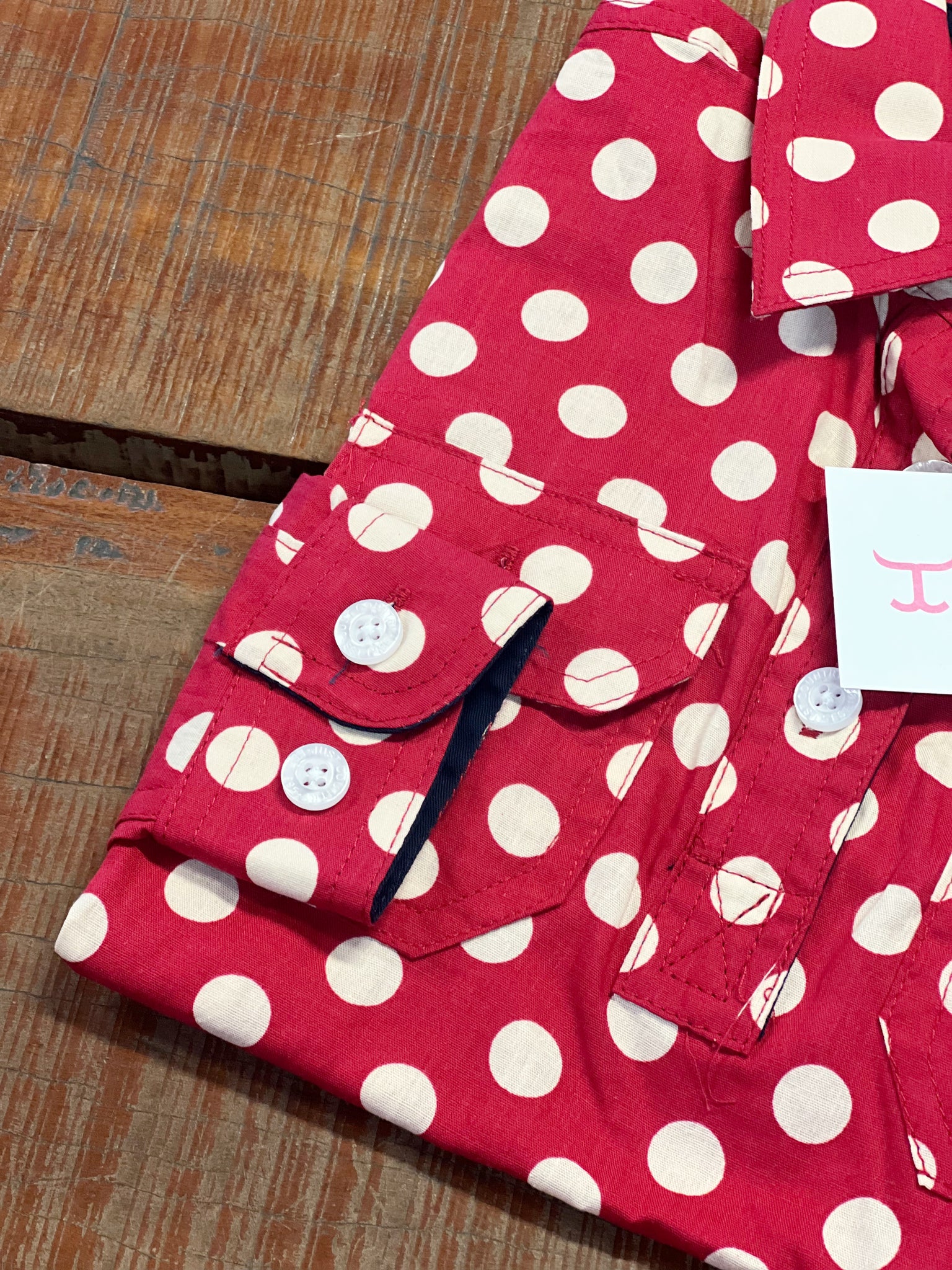 GWLS2333 Just Country Girls Harper Half Button Print Workshirt Crimson Spots