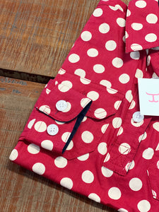 GWLS2333 Just Country Girls Harper Half Button Print Workshirt Crimson Spots