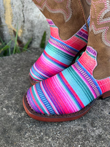 09-018-1901-3115 Roper Kids Glitter Serape Boots Serape/Tan