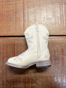 09-017-1903-3123 Roper Toddler Lola Boots White/Glitter Underlay