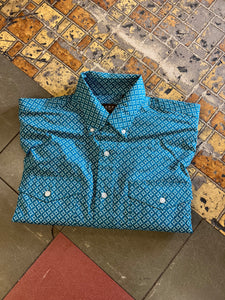 3-01-325-6019 Roper Mens Amarillo Collection LS Shirt Print Blue