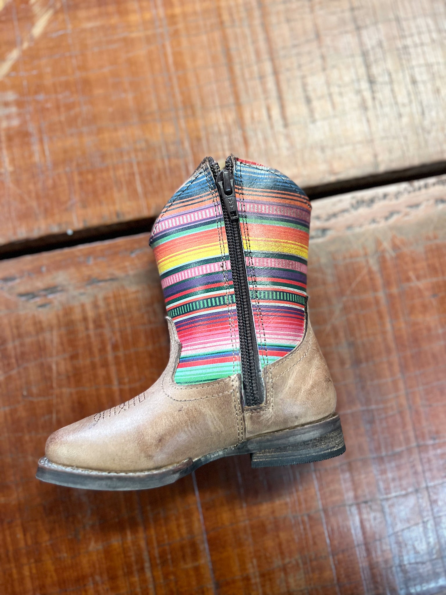 09-017-0914-3240 Roper Toddler Cora Serape Boots Tan/Serape Leather