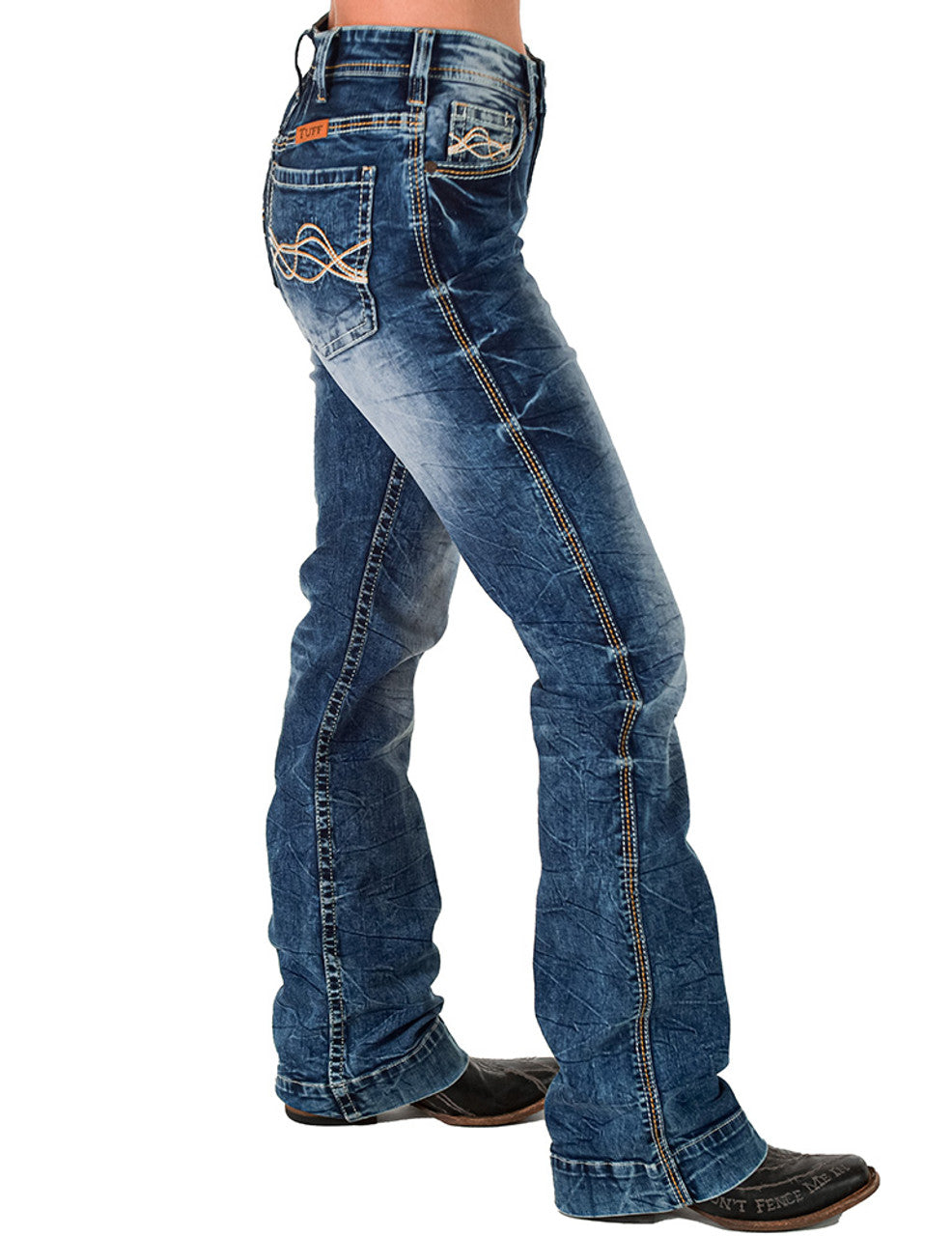 Cowgirl Tuff Ladies Level Up Bootcut Jeans 33" Leg Medium Wash