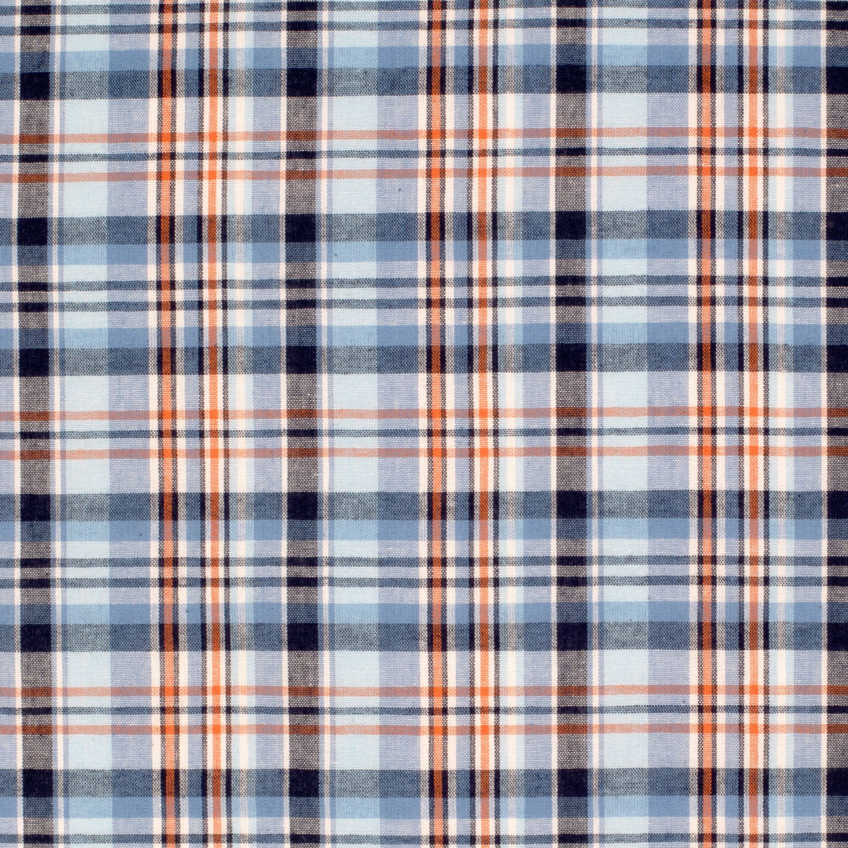 MWLS2534 Just Country Mens Austin L/S Print Workshirt Blue/Navy/Orange Plaid