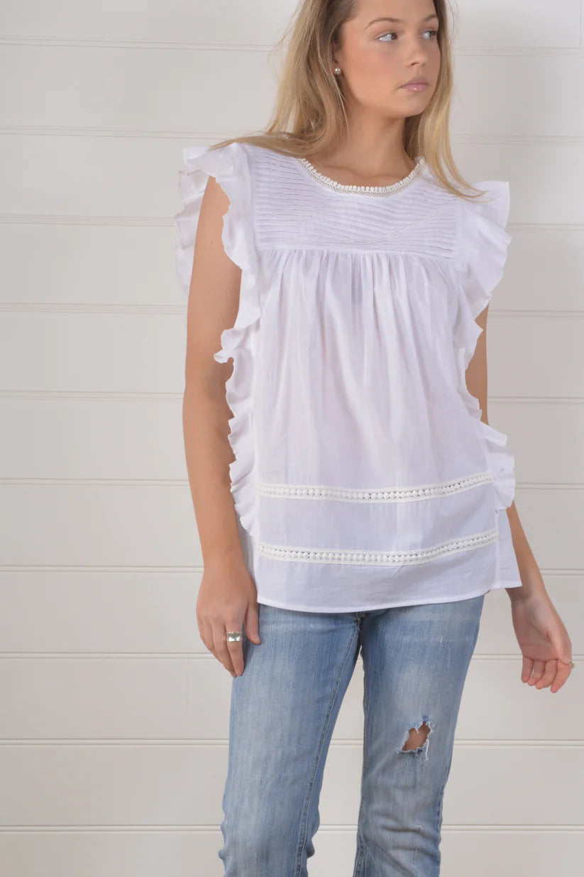 Bullrush Paperbark Top - White