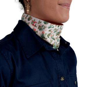 SCF2411 Just Country Ladies Carlee Double Sided Scarf Cream Cactus/Hot Coral