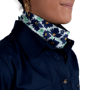 SCF2422 Just Country Ladies Carlee Double Sided Scarf Navy/White Cosmos