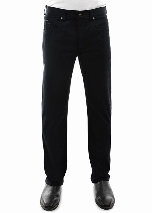 TCP1241007 Thomas Cook Mens Stretch Moleskin 34" Leg Jean Black