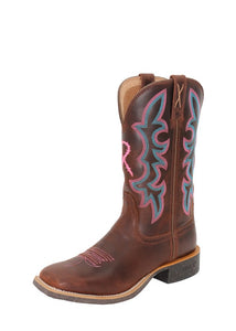 TCWXTR010 Twisted X Ladies 11 Tech X2 Boot Chocolate Truffle/Pink/Blue