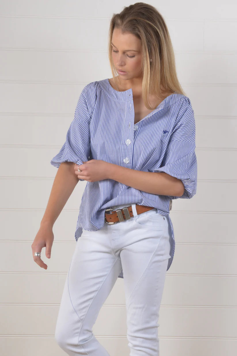Bullrush Willunga Top - Navy Stripe