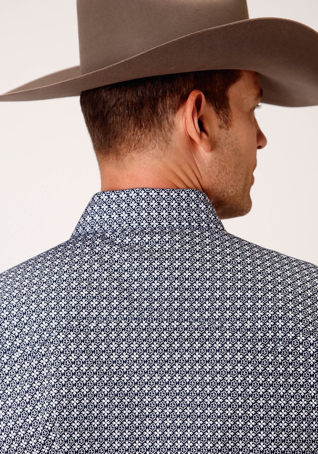 3-01-225-4011 Roper Mens Amarillo Collection L/S Shirt Print Blue