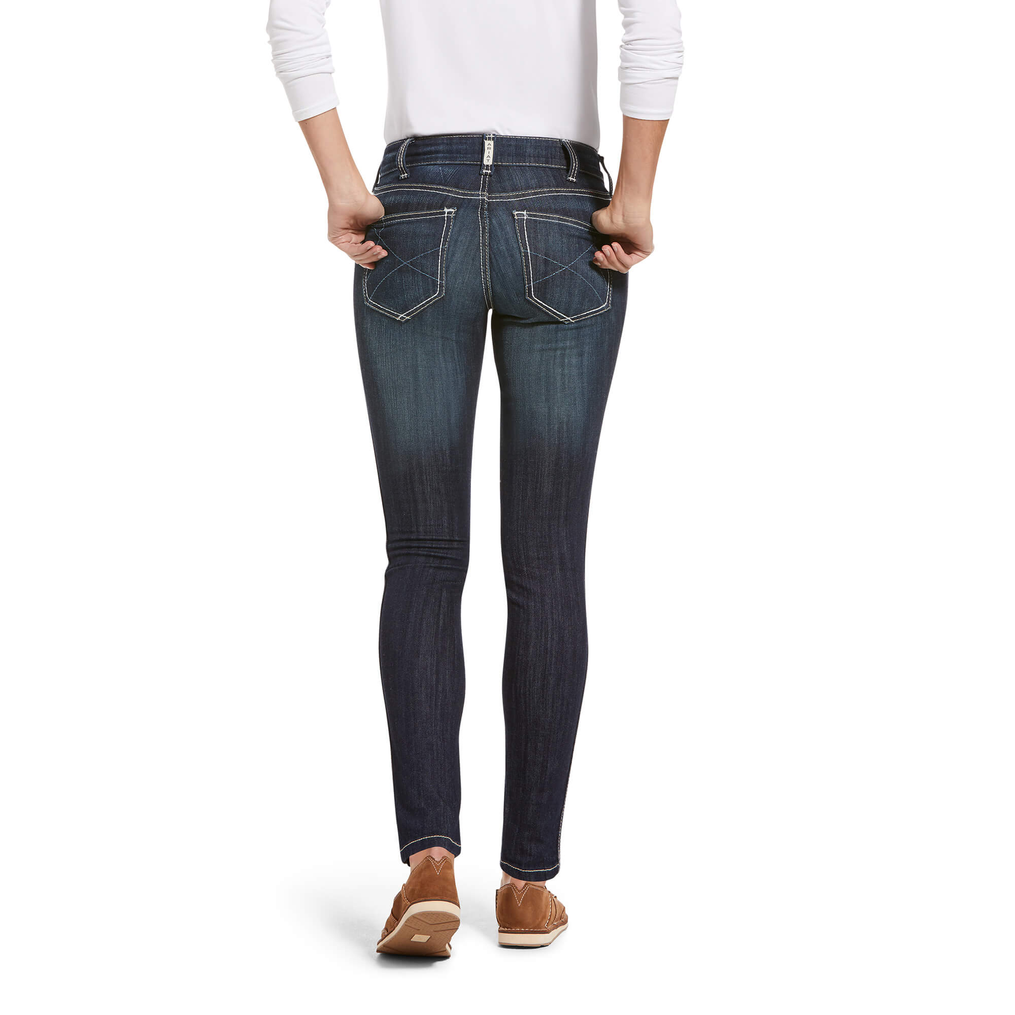 10018357 Ariat Ladies REAL Mid Rise Skinny Stretch Jean Outseam Ella Celestial