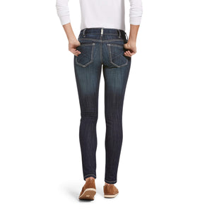 10018357 Ariat Ladies REAL Mid Rise Skinny Stretch Jean Outseam Ella Celestial