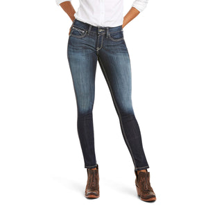 10018357 Ariat Ladies REAL Mid Rise Skinny Stretch Jean Outseam Ella Celestial