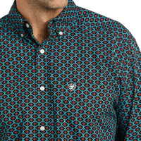10037037 Ariat Mens Pip Classic L/S Shirt Oceanic Glow