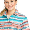 10037454 Ariat Ladies Real Shacket Shirt Jacket Marsala Serape
