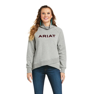 10037572 Ariat Ladies Real Crossover Sweatshirt Heather Grey
