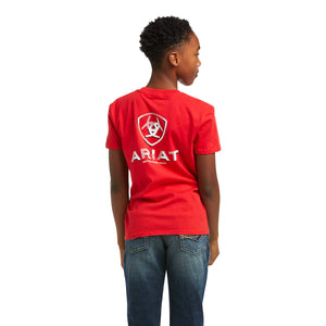 10038208 Ariat Boys Glitch Tee Burgundy Heather