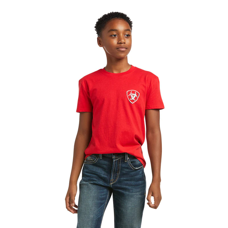 10038208 Ariat Boys Glitch Tee Burgundy Heather